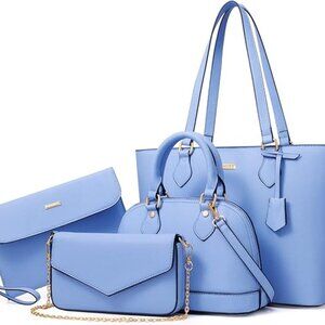 Bagsure Handbags Sets, Purse Sets for Women, Tote Bag 4 pcs, Handbag Set…